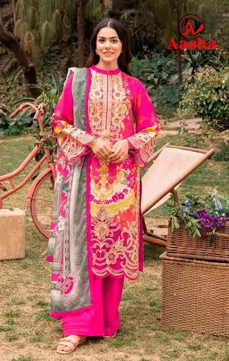 Aasha 1211 Cotton Dupatta Wholesale Pakistani Salwar Suits In India